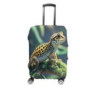 MNVTSKOP Leopard Little Gecko Luggage Covers Scratch-Resistant Washable Suitcase Cover Polyester Elastic Travel Baggage Protector for Suitcase Protector Cover, White, M