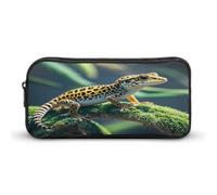 MNVTSKOP Leopard Little Gecko Pencil Case Large Capacity Pencil Pouch Office Pencil Bag for Men Women Desk Organizer