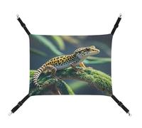 MNVTSKOP Leopard Little Gecko Pet Hammock Breathable Cat Hanging Hammock with Adjustable Straps and Metal Hooks Plush Small Animal Soft Hideout Bed for Indoor and Outdoor