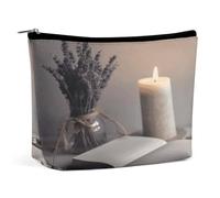 MNVTSKOP Light A Candle Cosmetic Bag Large Capacity Travel Makeup Bag Trendy Portable Toiletry Bag for Women