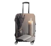 MNVTSKOP Light A Candle Luggage Covers Scratch-Resistant Washable Suitcase Cover Polyester Elastic Travel Baggage Protector for Suitcase Protector Cover, White, S