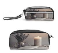 MNVTSKOP Light A Candle Makeup Bag Small Cosmetic Travel Case Portable Stationery Organizer for Women Teacher