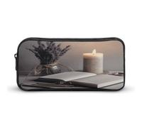 MNVTSKOP Light A Candle Pencil Case Large Capacity Pencil Pouch Office Pencil Bag for Men Women Desk Organizer
