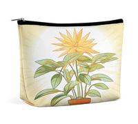 MNVTSKOP Light Plants Cosmetic Bag Large Capacity Travel Makeup Bag Trendy Portable Toiletry Bag for Women