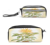MNVTSKOP Light Plants Makeup Bag Small Cosmetic Travel Case Portable Stationery Organizer for Women Teacher