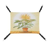 MNVTSKOP Light Plants Pet Hammock Breathable Cat Hanging Hammock with Adjustable Straps and Metal Hooks Plush Small Animal Soft Hideout Bed for Indoor and Outdoor