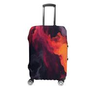 MNVTSKOP Liquid Watercolor Luggage Covers Scratch-Resistant Washable Suitcase Cover Polyester Elastic Travel Baggage Protector for Suitcase Protector Cover, White, L