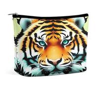 MNVTSKOP Little Fat Tiger Head Cosmetic Bag Large Capacity Travel Makeup Bag Trendy Portable Toiletry Bag for Women