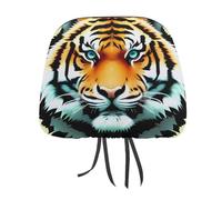 MNVTSKOP Little Fat Tiger Head Headrest Covers for Cars Universal Anti-Dirty Car Head Rest Protector Easy to Install Durable Breathable Vehicle Accessories for Auto Trucks SUVs