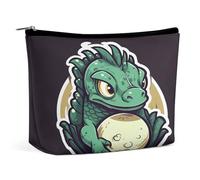 MNVTSKOP Little Green Dragon's Egg Cosmetic Bag Large Capacity Travel Makeup Bag Trendy Portable Toiletry Bag for Women