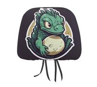 MNVTSKOP Little Green Dragon's Egg Headrest Covers for Cars Universal Anti-Dirty Car Head Rest Protector Easy to Install Durable Breathable Vehicle Accessories for Auto Trucks SUVs