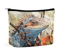 MNVTSKOP Lizard on The Branch Cosmetic Bag Large Capacity Travel Makeup Bag Trendy Portable Toiletry Bag for Women