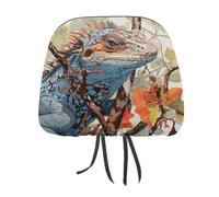 MNVTSKOP Lizard on The Branch Headrest Covers for Cars Universal Anti-Dirty Car Head Rest Protector Easy to Install Durable Breathable Vehicle Accessories for Auto Trucks SUVs