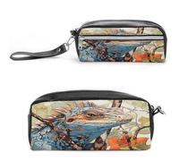 MNVTSKOP Lizard on The Branch Makeup Bag Small Cosmetic Travel Case Portable Stationery Organizer for Women Teacher