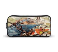 MNVTSKOP Lizard on The Branch Pencil Case Large Capacity Pencil Pouch Office Pencil Bag for Men Women Desk Organizer