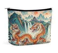 MNVTSKOP Longhu Mountain Waterfall, China Cosmetic Bag Large Capacity Travel Makeup Bag Trendy Portable Toiletry Bag for Women