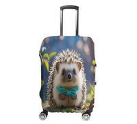 MNVTSKOP Lovely Hedgehog Luggage Covers Scratch-Resistant Washable Suitcase Cover Polyester Elastic Travel Baggage Protector for Suitcase Protector Cover, White, M