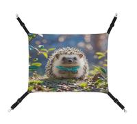 MNVTSKOP Lovely Hedgehog Pet Hammock Breathable Cat Hanging Hammock with Adjustable Straps and Metal Hooks Plush Small Animal Soft Hideout Bed for Indoor and Outdoor