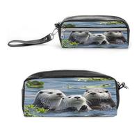 MNVTSKOP Lovely Sea Otter Makeup Bag Small Cosmetic Travel Case Portable Stationery Organizer for Women Teacher