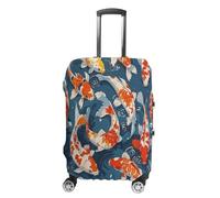MNVTSKOP Many Fish Luggage Covers Scratch-Resistant Washable Suitcase Cover Polyester Elastic Travel Baggage Protector for Suitcase Protector Cover, White, XL