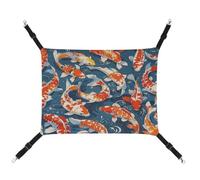MNVTSKOP Many Fish Pet Hammock Breathable Cat Hanging Hammock with Adjustable Straps and Metal Hooks Plush Small Animal Soft Hideout Bed for Indoor and Outdoor