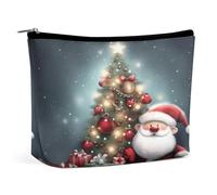 MNVTSKOP Merry Christmas Cosmetic Bag Large Capacity Travel Makeup Bag Trendy Portable Toiletry Bag for Women