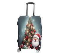 MNVTSKOP Merry Christmas Luggage Covers Scratch-Resistant Washable Suitcase Cover Polyester Elastic Travel Baggage Protector for Suitcase Protector Cover, White, M