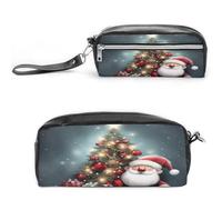 MNVTSKOP Merry Christmas Makeup Bag Small Cosmetic Travel Case Portable Stationery Organizer for Women Teacher