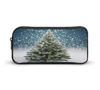 MNVTSKOP Merry Christmas Pine Tree Pencil Case Large Capacity Pencil Pouch Office Pencil Bag for Men Women Desk Organizer