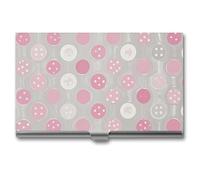 MNVTSKOP Metal Business Card Holder Slim Business Card Case Purse Name Cards Holders Gray White Modern Polka Dot Pattern Professional Businesses Cards Organizer Credit Carrier for Men Women, Gray