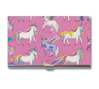 MNVTSKOP Metal Business Card Holder Slim Business Card Case Purse Name Cards Holders Many Horse Professional Businesses Cards Organizer Credit Carrier for Men Women, Many Horse, 3.7 × 2.2 × 0.3 Inches