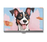 MNVTSKOP Metal Business Card Holder Slim Business Card Case Purse Name Cards Holders Rat Terrier Dog Professional Businesses Cards Organizer Credit Carrier for Men Women, Rat Terrier Dog, 3.7 × 2.2 ×