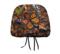 MNVTSKOP Monarch Butterflies Headrest Covers for Cars Universal Anti-Dirty Car Head Rest Protector Easy to Install Durable Breathable Vehicle Accessories for Auto Trucks SUVs