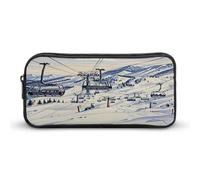 MNVTSKOP Mount Horsney Ski Lift Pencil Case Large Capacity Pencil Pouch Office Pencil Bag for Men Women Desk Organizer