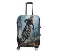 MNVTSKOP Mountain Bike Tournament Luggage Covers Scratch-Resistant Washable Suitcase Cover Polyester Elastic Travel Baggage Protector for Suitcase Protector Cover, White, S