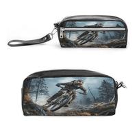 MNVTSKOP Mountain Bike Tournament Makeup Bag Small Cosmetic Travel Case Portable Stationery Organizer for Women Teacher