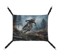 MNVTSKOP Mountain Bike Tournament Pet Hammock Breathable Cat Hanging Hammock with Adjustable Straps and Metal Hooks Plush Small Animal Soft Hideout Bed for Indoor and Outdoor