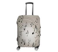 MNVTSKOP Music Note Wall Luggage Covers Scratch-Resistant Washable Suitcase Cover Polyester Elastic Travel Baggage Protector for Suitcase Protector Cover, White, S