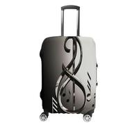 MNVTSKOP Music Symbol Luggage Covers Scratch-Resistant Washable Suitcase Cover Polyester Elastic Travel Baggage Protector for Suitcase Protector Cover, White, S