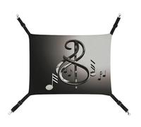 MNVTSKOP Music Symbol Pet Hammock Breathable Cat Hanging Hammock with Adjustable Straps and Metal Hooks Plush Small Animal Soft Hideout Bed for Indoor and Outdoor