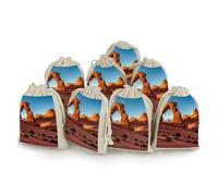 MNVTSKOP Muslin Bags Small Drawstring Bag Arches National Park-standard Muslin Sachet Bags Drawstring Jewelry Pouches Reusable Gift Bag Cloth Pouch for Wedding Party Favor Jewelry DIY Crafts 8pcs