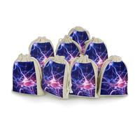 MNVTSKOP Muslin Bags Small Drawstring Bag Blue Nerve Cell Muslin Sachet Bags Drawstring Jewelry Pouches Reusable Gift Bag Cloth Pouch for Wedding Party Favor Jewelry DIY Crafts 8pcs
