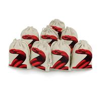 MNVTSKOP Muslin Bags Small Drawstring Bag Curly Red Snake Muslin Sachet Bags Drawstring Jewelry Pouches Reusable Gift Bag Cloth Pouch for Wedding Party Favor Jewelry DIY Crafts 8pcs