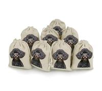 MNVTSKOP Muslin Bags Small Drawstring Bag Cute Black Pug Muslin Sachet Bags Drawstring Jewelry Pouches Reusable Gift Bag Cloth Pouch for Wedding Party Favor Jewelry DIY Crafts 8pcs