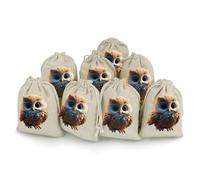 MNVTSKOP Muslin Bags Small Drawstring Bag Cute Owl Muslin Sachet Bags Drawstring Jewelry Pouches Reusable Gift Bag Cloth Pouch for Wedding Party Favor Jewelry DIY Crafts 8pcs