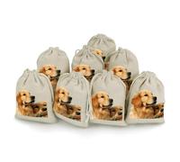 MNVTSKOP Muslin Bags Small Drawstring Bag Dog Golden Retriever Muslin Sachet Bags Drawstring Jewelry Pouches Reusable Gift Bag Cloth Pouch for Wedding Party Favor Jewelry DIY Crafts 8pcs