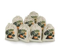 MNVTSKOP Muslin Bags Small Drawstring Bag Gray Monstera Plant Muslin Sachet Bags Drawstring Jewelry Pouches Reusable Gift Bag Cloth Pouch for Wedding Party Favor Jewelry DIY Crafts 8pcs