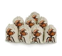 MNVTSKOP Muslin Bags Small Drawstring Bag Little Brown Robot Muslin Sachet Bags Drawstring Jewelry Pouches Reusable Gift Bag Cloth Pouch for Wedding Party Favor Jewelry DIY Crafts 8pcs