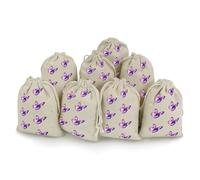 MNVTSKOP Muslin Bags Small Drawstring Bag Lovely Purple Butterflys Muslin Sachet Bags Drawstring Jewelry Pouches Reusable Gift Bag Cloth Pouch for Wedding Party Favor Jewelry DIY Crafts 8pcs