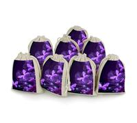 MNVTSKOP Muslin Bags Small Drawstring Bag Lovely Purple Muslin Sachet Bags Drawstring Jewelry Pouches Reusable Gift Bag Cloth Pouch for Wedding Party Favor Jewelry DIY Crafts 8pcs